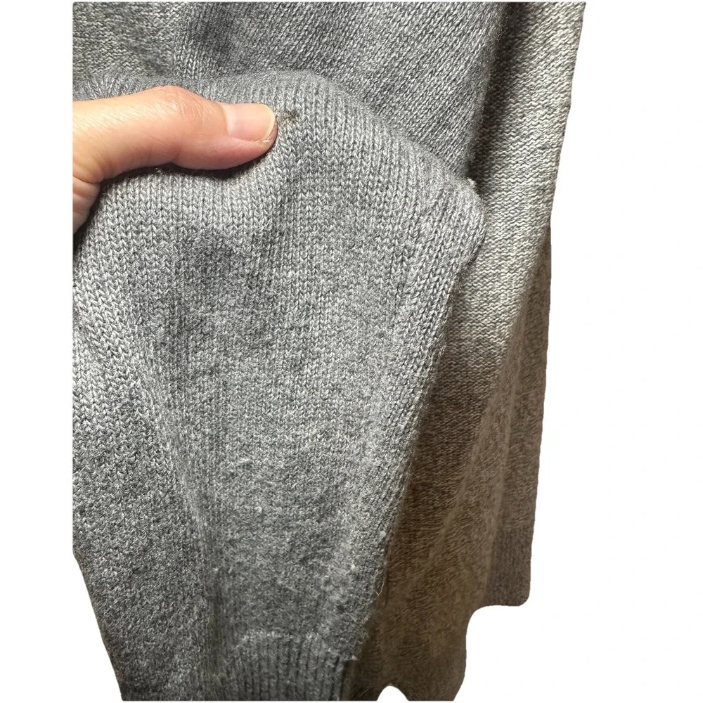 Banana Republic Women's Merino Wool Blend Gray Zipper Raglan Sweater‎ LARGE